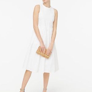 J.Crew White Tiered Popover Short Casual Dress Size: US 12